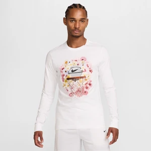 Męski T-shirt z długim rękawem do koszykówki Max90 Nike - Biel