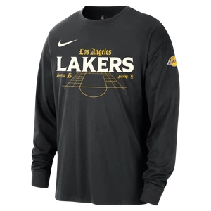 Męski T-shirt z długim rękawem Max90 Nike NBA Los Angeles Lakers - Czerń
