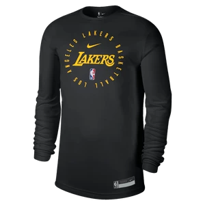 Męski T-shirt z długim rękawem Nike Dri-FIT NBA Los Angeles Lakers - Czerń