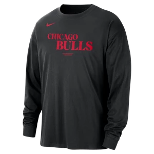 Męski T-shirt z długim rękawem Nike NBA Chicago Bulls Courtside - Czerń