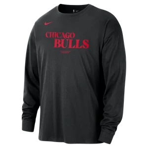 Męski T-shirt z długim rękawem Nike NBA Chicago Bulls Courtside - Czerń