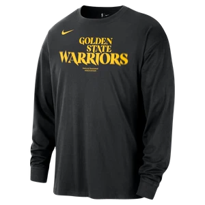 Męski T-shirt z długim rękawem Nike NBA Golden State Warriors Courtside - Czerń