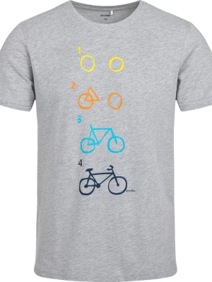 Męski t-shirt z krótkim rękawem, z motywem rowerowym, szary Endo