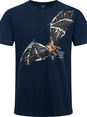 Męski t-shirt z krótkim rękawem, z nietoperzem, granatowy Endo