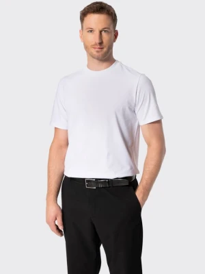 Męski T-shirt z merceryzowaną bawełną biały Wittchen