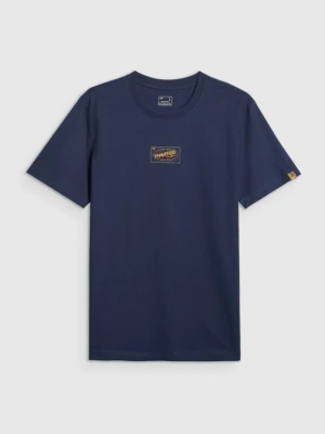 Męski t-shirt z nadrukiem 4F 4FRAW25TTSHM3377 - granatowy