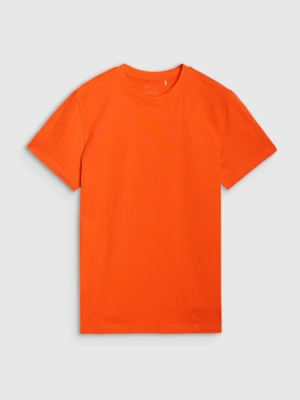 Męski t-shirt  z nadrukiem 4F 4FRSS25TTSHM2733 - pomarańczowy