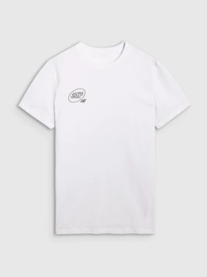 Męski t-shirt z nadrukiem 4F 4FRSS25TTSHM2850 - biały