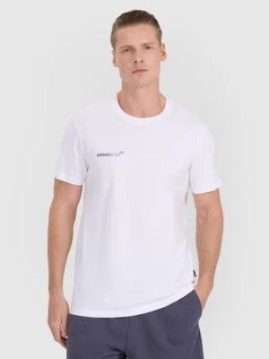 Męski t-shirt z nadrukiem 4F 4FRSS25TTSHM2853 - biały