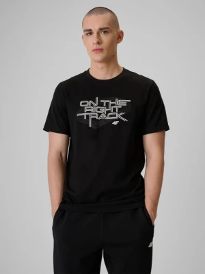 Zdjęcie produktu Męski t-shirt z nadrukiem 4F 4FRSS26TTSHM3804 - czarny