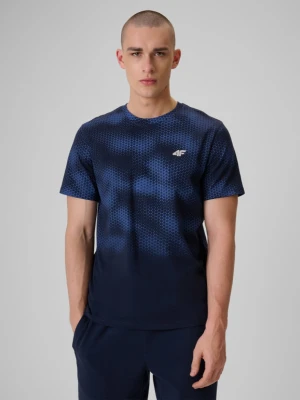 Męski t-shirt z nadrukiem 4F 4FRSS26TTSHM3807 - granatowy
