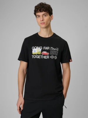 Męski t-shirt z nadrukiem 4F 4FRSS26TTSHM3810 - czarny