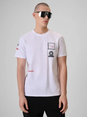 Męski t-shirt z nadrukiem 4F 4FRSS26TTSHM3872 - biały
