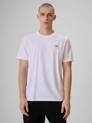 Męski t-shirt z nadrukiem 4F 4FRSS26TTSHM3873 - biały