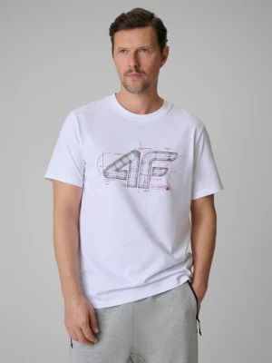 Zdjęcie produktu Męski t-shirt z nadrukiem 4F 4FRSS26TTSHM3989 - biały