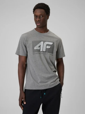 Zdjęcie produktu Męski t-shirt z nadrukiem 4F 4FRSS26TTSHM3991 - szary