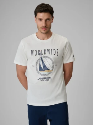 Zdjęcie produktu Męski t-shirt z nadrukiem 4F 4FRSS26TTSHM3993 - biały
