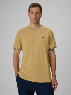Męski t-shirt z nadrukiem 4F 4FRSS26TTSHM3997 - brązowy