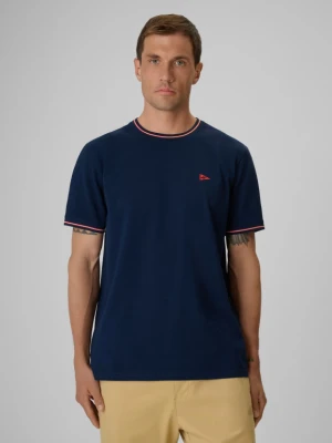Męski t-shirt z nadrukiem 4F 4FRSS26TTSHM3997 - granatowy