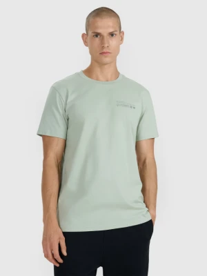 Męski t-shirt z nadrukiem 4F 4FWAW25TTSHM2372 - zielony