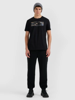 Męski t-shirt z nadrukiem 4F 4FWAW25TTSHM3139 - czarny