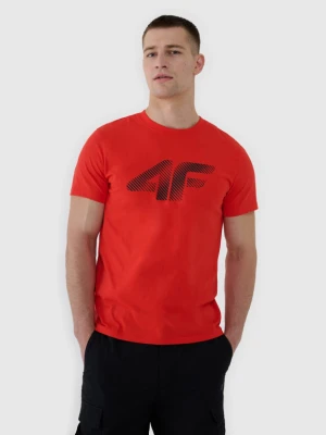 Męski t-shirt z nadrukiem 4F 4FWMM00TTSHM2257 - czerwony