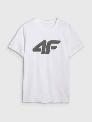 Męski t-shirt z nadrukiem 4F 4FWMM00TTSHM2658 - biały
