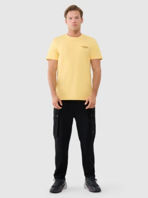 Męski t-shirt z nadrukiem 4F 4FWSS25TTSHM1974 - żółty
