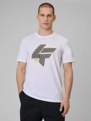 Męski t-shirt z nadrukiem 4F 4FWSS26TTSHM2662 - biały