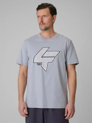Męski t-shirt z nadrukiem 4F 4FWSS26TTSHM2662 - szary