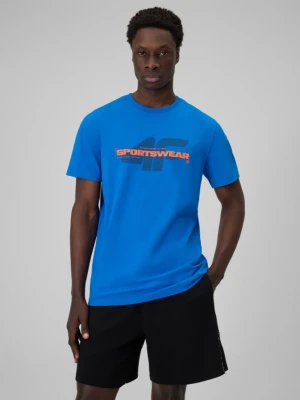 Zdjęcie produktu Męski t-shirt z nadrukiem 4F 4FWSS26TTSHM2666 - niebieski