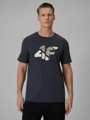 Męski t-shirt z nadrukiem 4F 4FWSS26TTSHM2667 - szary