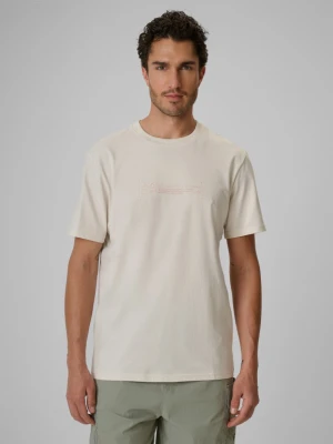 Męski t-shirt z nadrukiem 4F 4FWSS26TTSHM2668 - beżowy