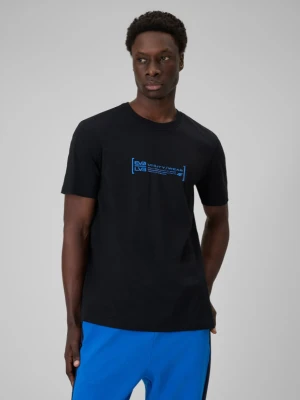 Męski t-shirt z nadrukiem 4F 4FWSS26TTSHM2668 - czarny