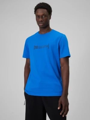 Męski t-shirt z nadrukiem 4F 4FWSS26TTSHM2668 - niebieski