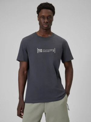 Męski t-shirt z nadrukiem 4F 4FWSS26TTSHM2668 - szary