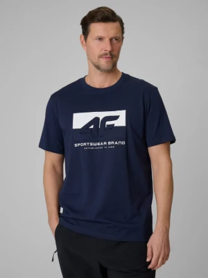 Zdjęcie produktu Męski t-shirt z nadrukiem 4F 4FWSS26TTSHM3325 - granatowy