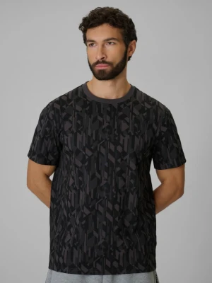 Męski t-shirt z nadrukiem 4F 4FWSS26TTSHM3332 - czarny