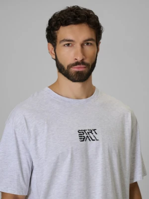 Męski t-shirt z nadrukiem 4F 4FWSS26TTSHM3334 - szary