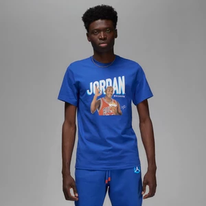 Męski T-shirt z nadrukiem Jordan Flight MVP - Niebieski