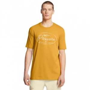 Męski t-shirt z nadrukiem Under Armour Project Rock Made Not Born Short Sleeve - żółty