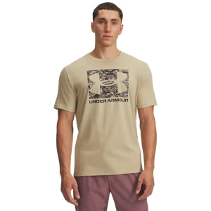 Męski t-shirt z nadrukiem Under Armour UA ABC Camo Boxed Logo SS - beżowy