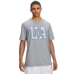 Męski t-shirt z nadrukiem Under Armour UA College Crest Logo - szary