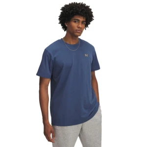 Męski t-shirt z nadrukiem Under Armour UA Hw Lc Patch SS - niebieski