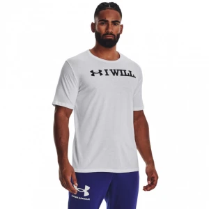 Męski t-shirt z nadrukiem Under Armour UA I Will SS - biały