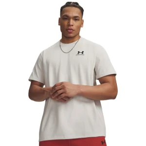 Męski t-shirt z nadrukiem Under Armour UA Logo Emb Heavyweight SS - biały