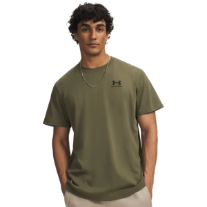 Męski t-shirt z nadrukiem Under Armour UA Logo Emb Heavyweight SS - khaki