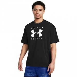 Męski t-shirt z nadrukiem Under Armour UA M Hw Os Branded Ss - czarny