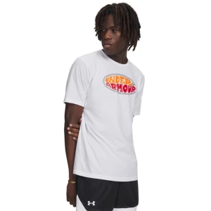 Męski t-shirt z nadrukiem Under Armour UA M OVAL WM SS - biały