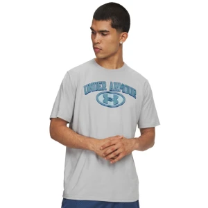 Męski t-shirt z nadrukiem Under Armour UA M WM Locker Tag Short Sleeve - szary